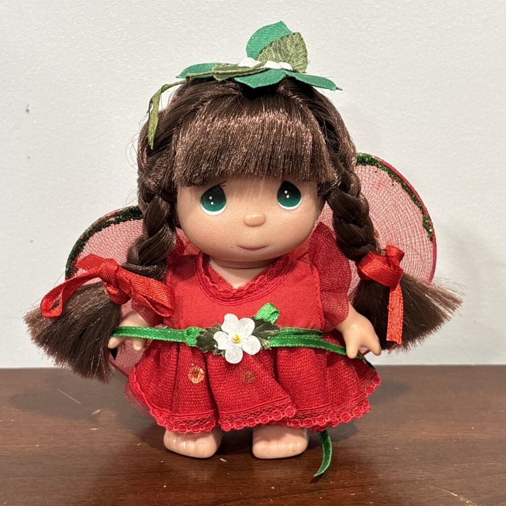 precious moments Strawberry Fairy Brunette Troll Doll Made In Philippines